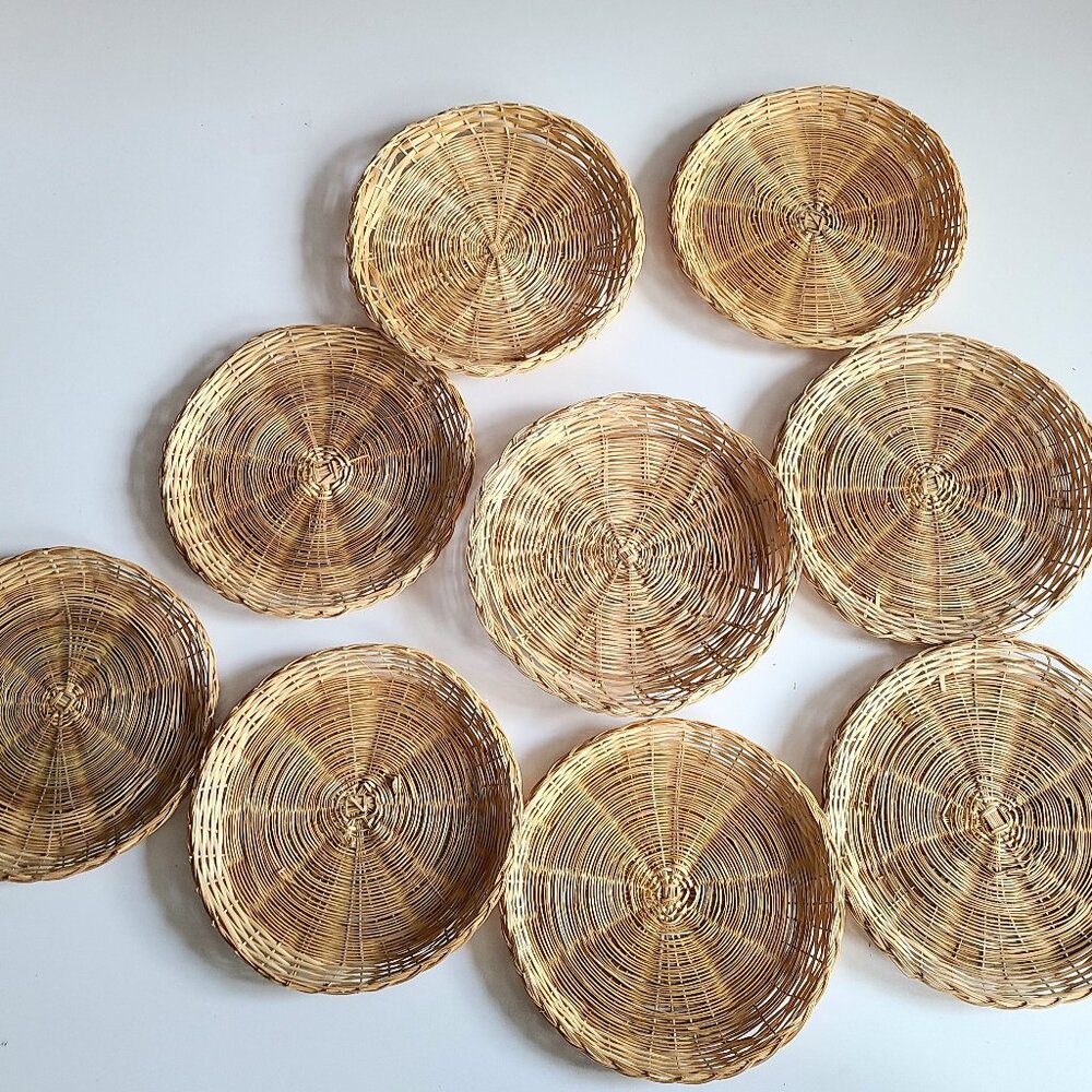 9 wicker basket platers. Wall decor. - Picture 2 of 4